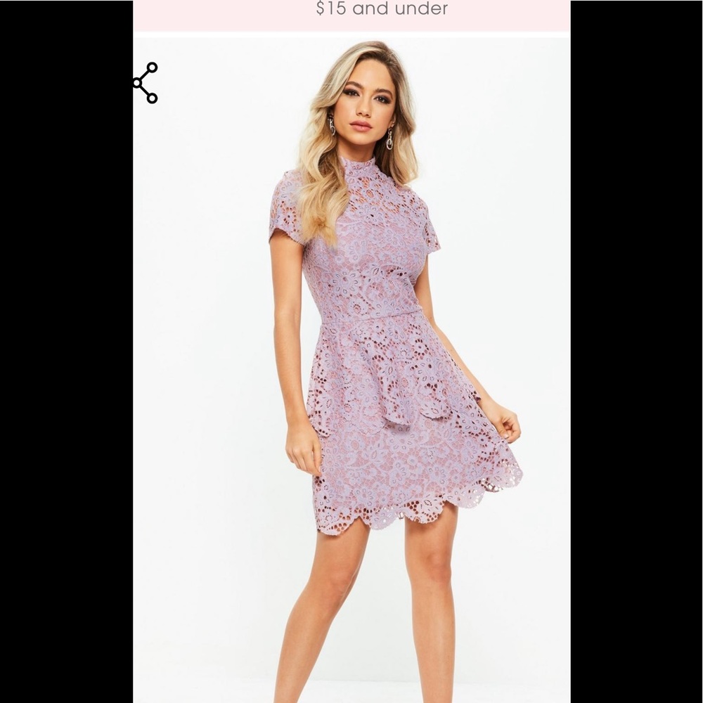 Nwt lilac lace dress with high neck